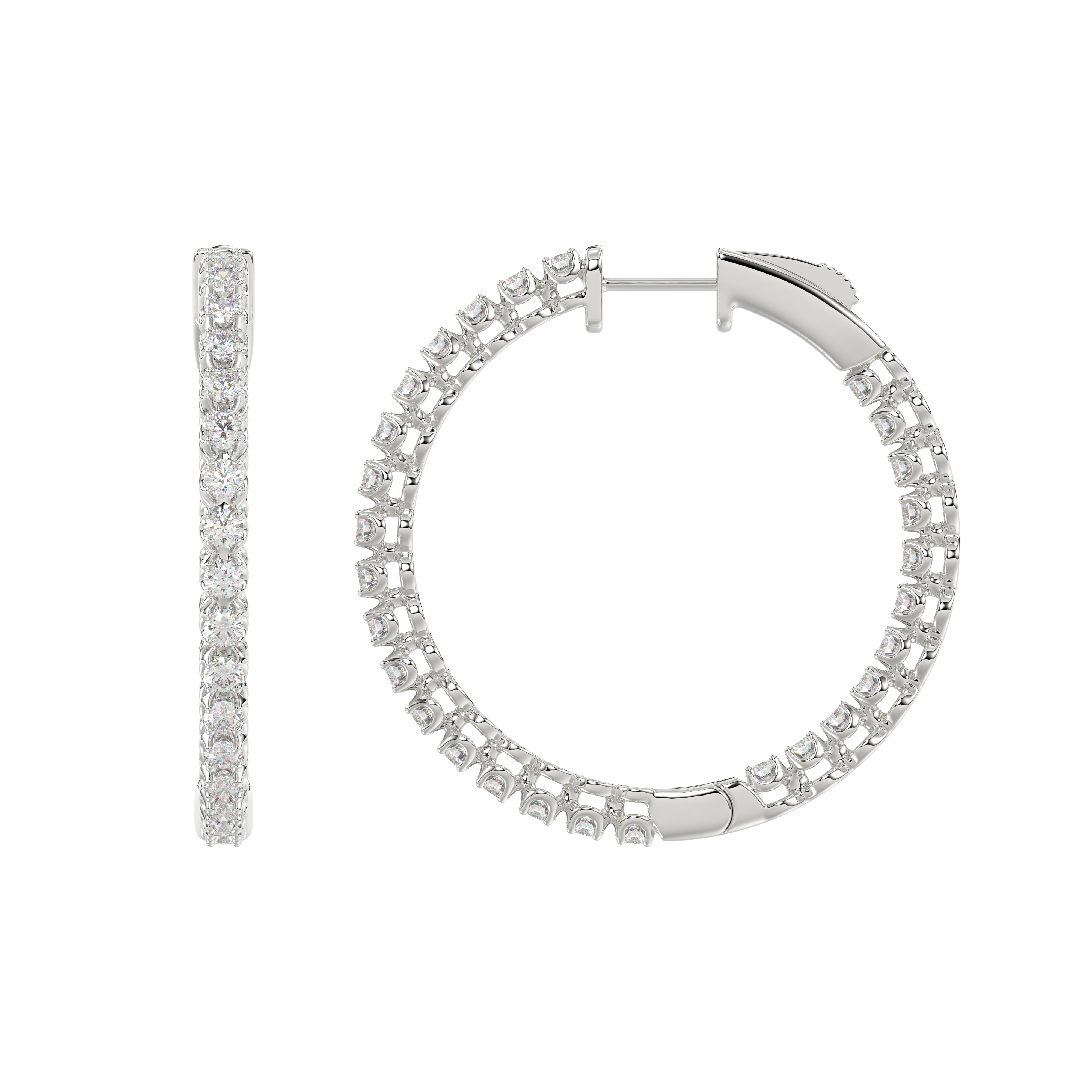 Inside-Out Lab Diamond Hoop Earrings (1 ct. tw., 31 mm)