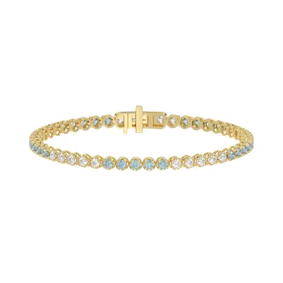 Blue & White Lab Diamond Tennis Bracelet (3 ct. tw.)