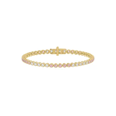 Pink & White Lab Diamond Tennis Bracelet (3 ct. tw.)