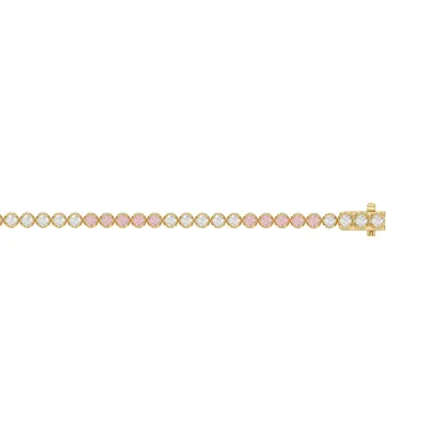 Pink & White Lab Diamond Tennis Bracelet (3 ct. tw.)