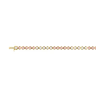 Pink & White Lab Diamond Tennis Bracelet (3 ct. tw.)