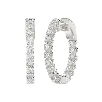 Inside-Out Lab Diamond Silver Hoop Earrings (.50 ct. tw., 22 mm)