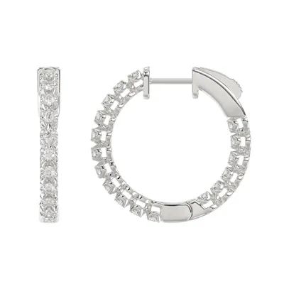 Inside-Out Lab Diamond Silver Hoop Earrings (.50 ct. tw., 22 mm)