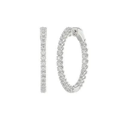 Inside-Out Lab Diamond Silver Hoop Earrings (1 ct. tw., 31 mm)
