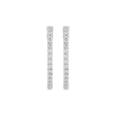 Inside-Out Lab Diamond Silver Hoop Earrings (1 ct. tw., 31 mm)