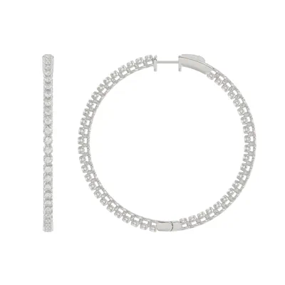 Inside-Out Lab Diamond Silver Hoop Earrings (2 ct. tw., 49 mm)