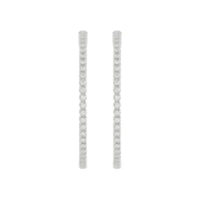 Inside-Out Lab Diamond Silver Hoop Earrings (2 ct. tw., 49 mm)