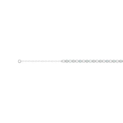 Blue & White Lab Diamond Silver Tennis Chain Bracelet (1 ct. tw.)