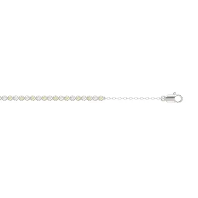 Yellow & White Lab Diamond Silver Tennis Chain Bracelet (1 ct. tw.)