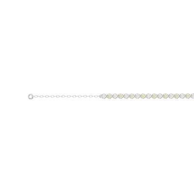 Yellow & White Lab Diamond Silver Tennis Chain Bracelet (1 ct. tw.)