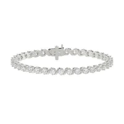 Swirl Lab Diamond Silver Tennis Bracelet (3 ct. tw.)