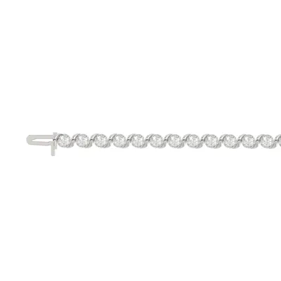 Swirl Lab Diamond Silver Tennis Bracelet (3 ct. tw.)
