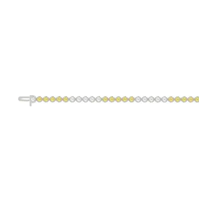 Yellow & White Lab Diamond Silver Tennis Bracelet (3 ct. tw.)