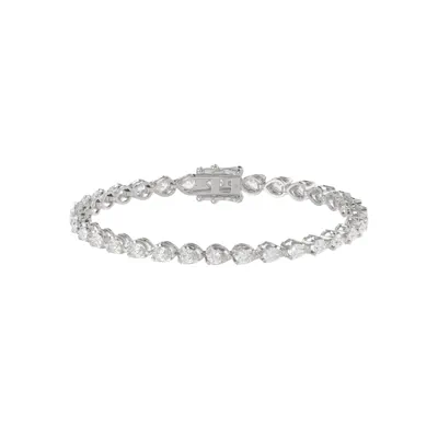 Pear Lab Diamond Silver Tennis Bracelet (3.50 ct. tw.)