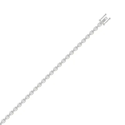Pear Lab Diamond Silver Tennis Bracelet (3.50 ct. tw.)