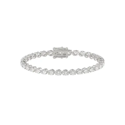 East-West Oval Lab Diamond Silver Tennis Bracelet (4 ct. tw.)