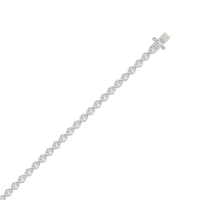 East-West Oval Lab Diamond Silver Tennis Bracelet (4 ct. tw.)