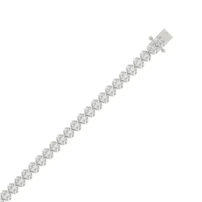 North-South Oval Lab Diamond Silver Tennis Bracelet (5 ct. tw.)