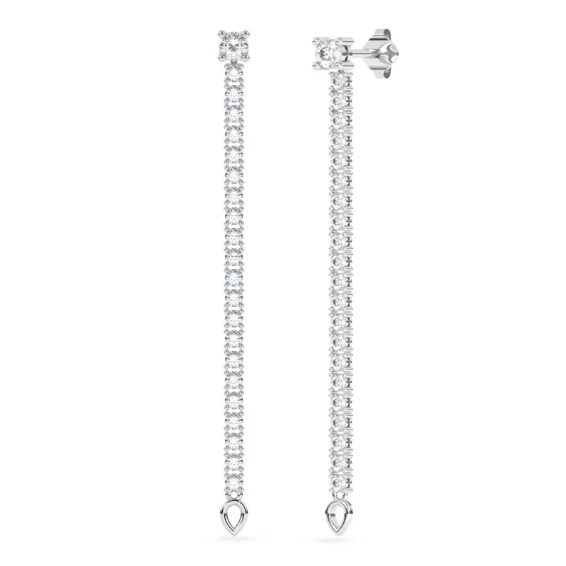 14K White Gold Convertible Lab Diamond Drop Earrings With Hoop Option (1 ct. tw.)