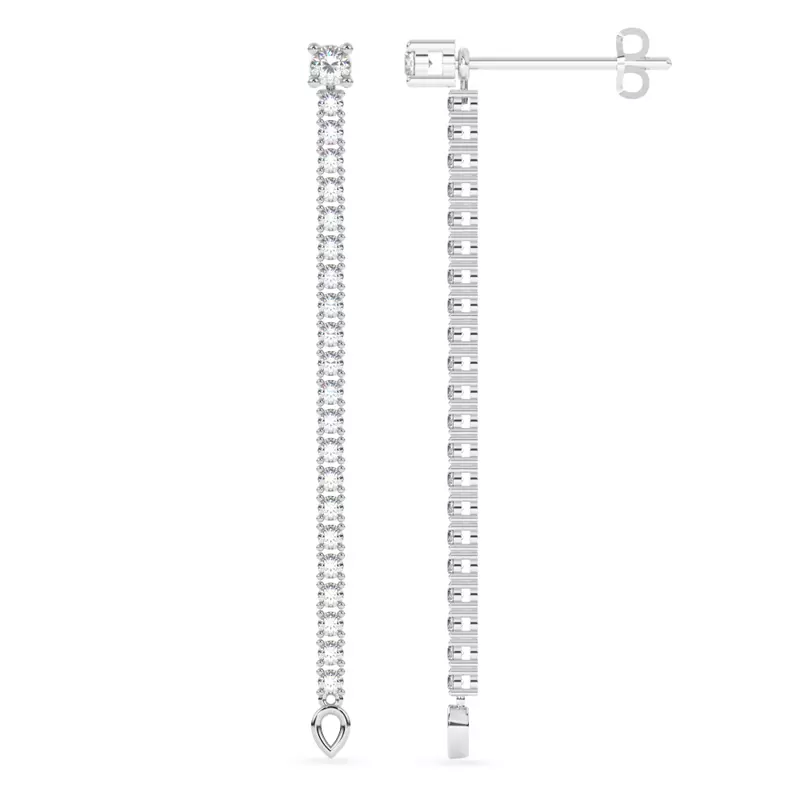 14K White Gold Convertible Lab Diamond Drop Earrings With Hoop Option (1 ct. tw.)