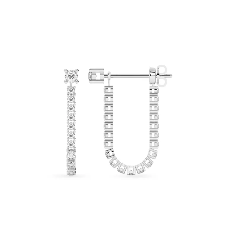 14K White Gold Convertible Lab Diamond Drop Earrings With Hoop Option (1 ct. tw.)