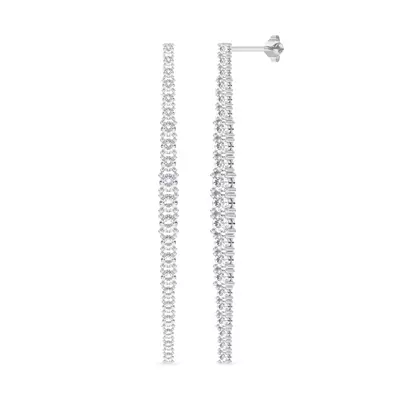 Graduated Lab Diamond Drop Earrings