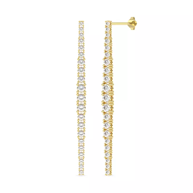 14K Yellow Gold Graduated Lab Diamond Drop Earrings