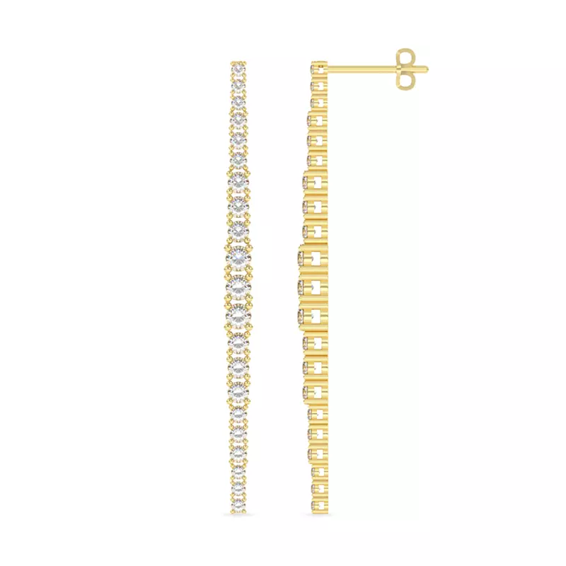 14K Yellow Gold Graduated Lab Diamond Drop Earrings