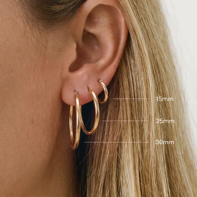 Classic Polished Gold Hoops (25mm)