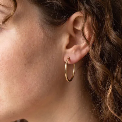 Classic Polished Gold Hoops (25mm)