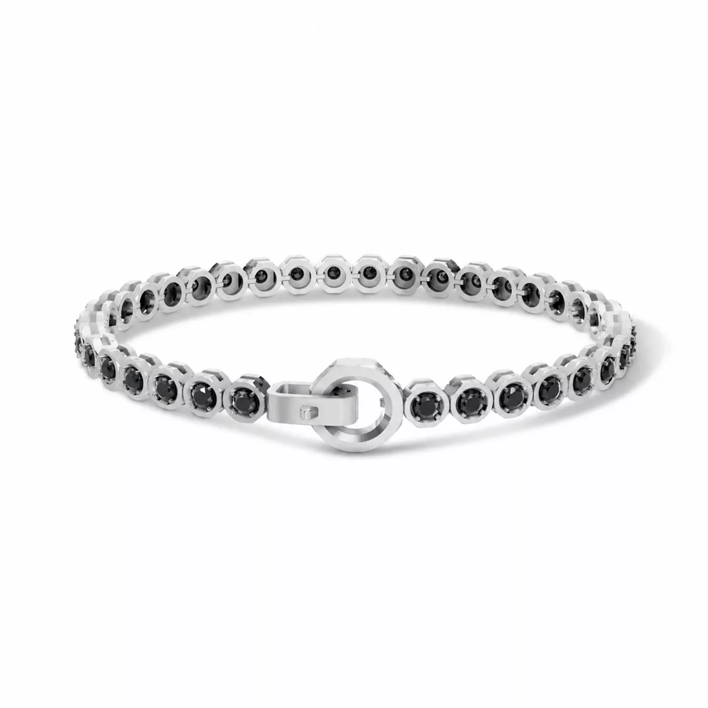 Hex Nut Clasp Black Lab Diamond Bracelet by Off-White