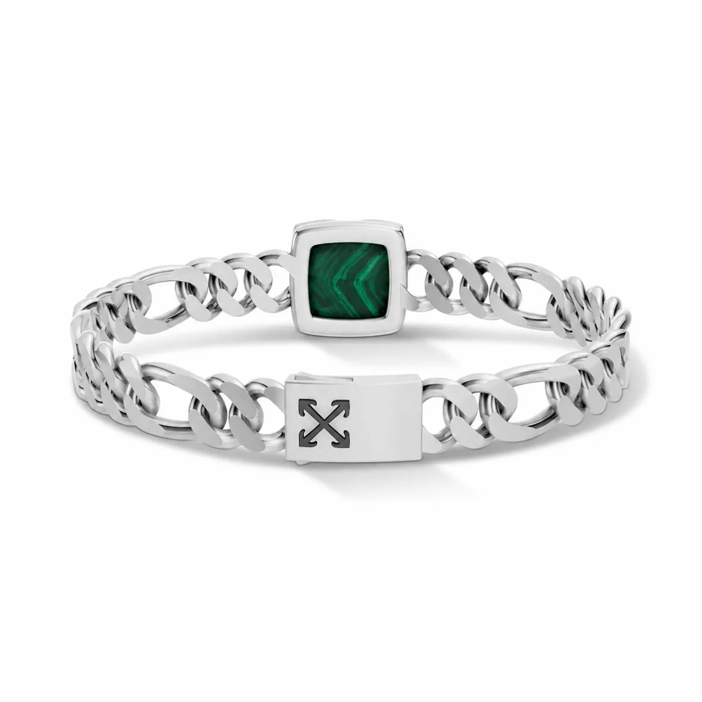 Double Arrow Malachite Curb Chain Bracelet by Off-White