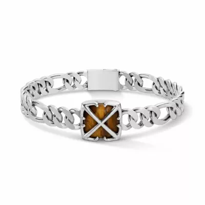 Double Arrow Tiger Eye Curb Chain Bracelet by Off-White