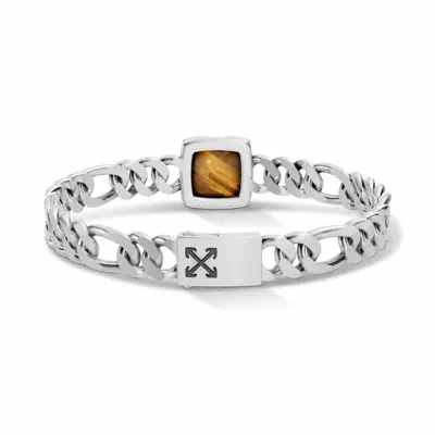 Double Arrow Tiger Eye Curb Chain Bracelet by Off-White