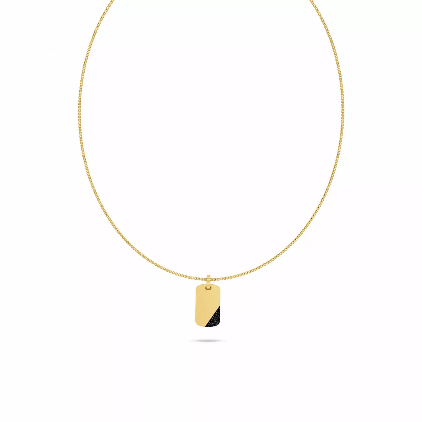 Black Diamond Accent Tag Necklace by Off-White