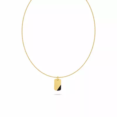 Black Diamond Accent Tag Necklace by Off-White