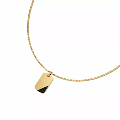 Black Diamond Accent Tag Necklace by Off-White