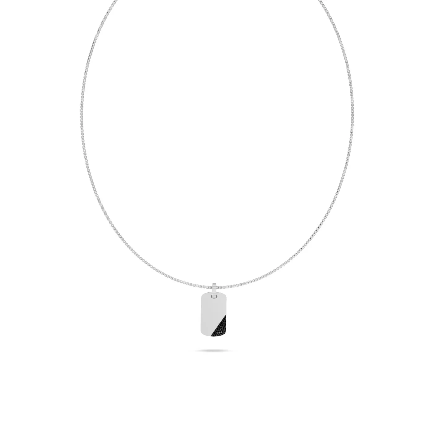 Black Diamond Accent Tag Necklace by Off-White