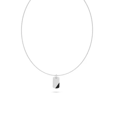 Black Diamond Accent Tag Necklace by Off-White