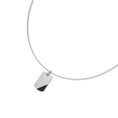 Black Diamond Accent Tag Necklace by Off-White