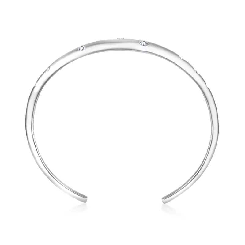 14K White Gold Orbit Diamond Bracelet