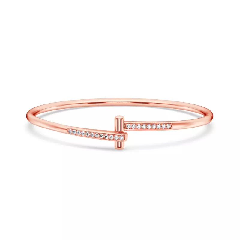 14K Rose Gold Diamond Love Knot Bracelet