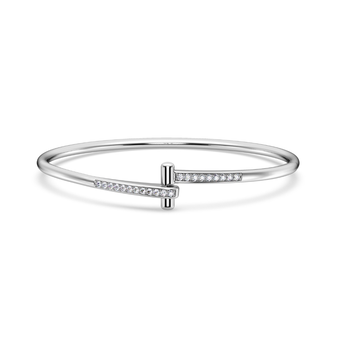 Diamond Love Knot Bracelet-14K White Gold
