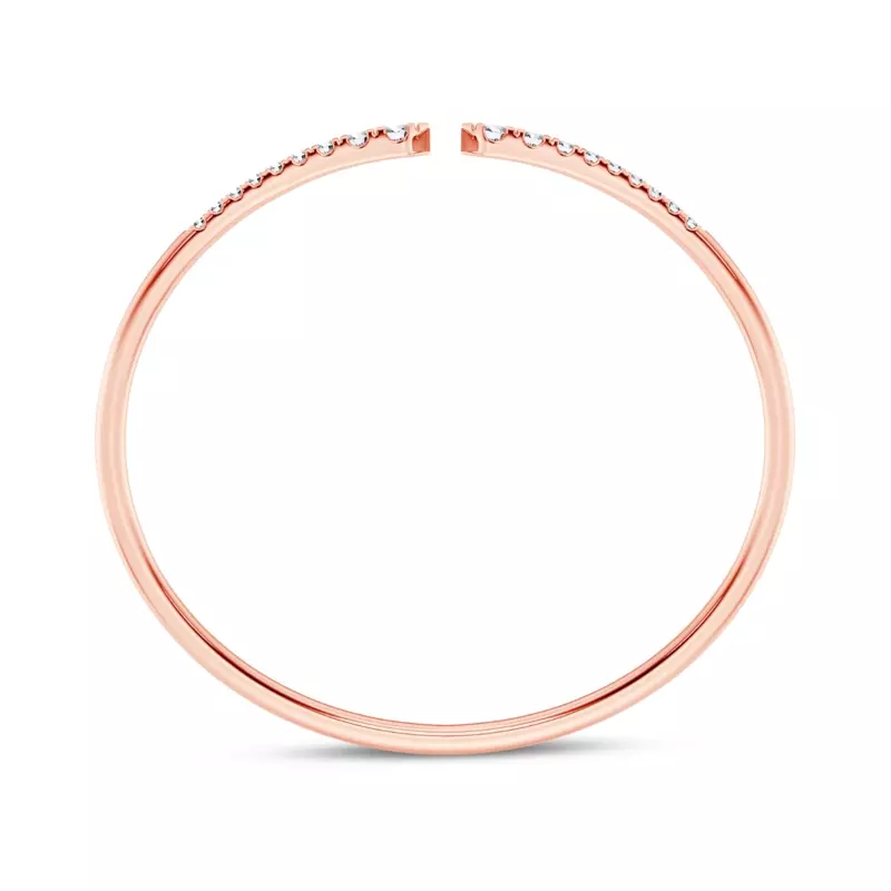 14K Rose Gold Open Cuff Diamond Bracelet