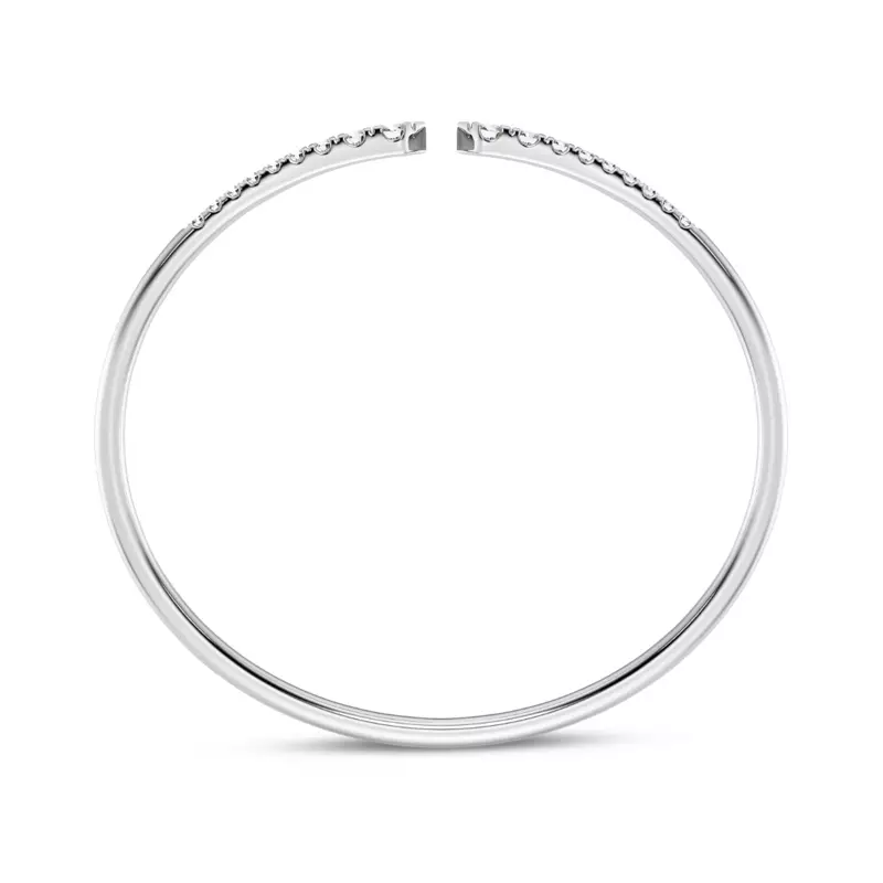 14K White Gold Open Cuff Diamond Bracelet