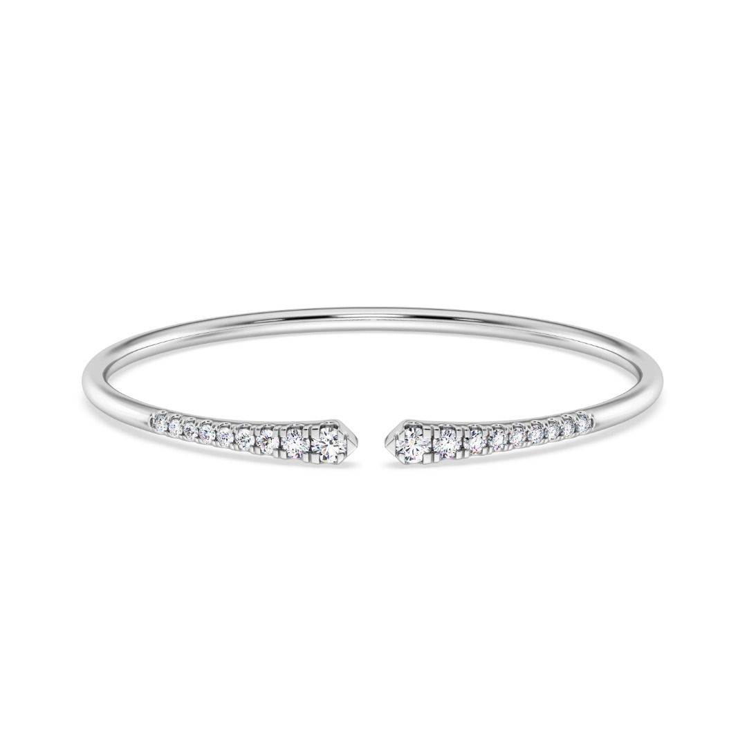 Open Cuff Diamond Bracelet-14K White Gold