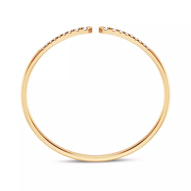 14K Yellow Gold Open Cuff Diamond Bracelet
