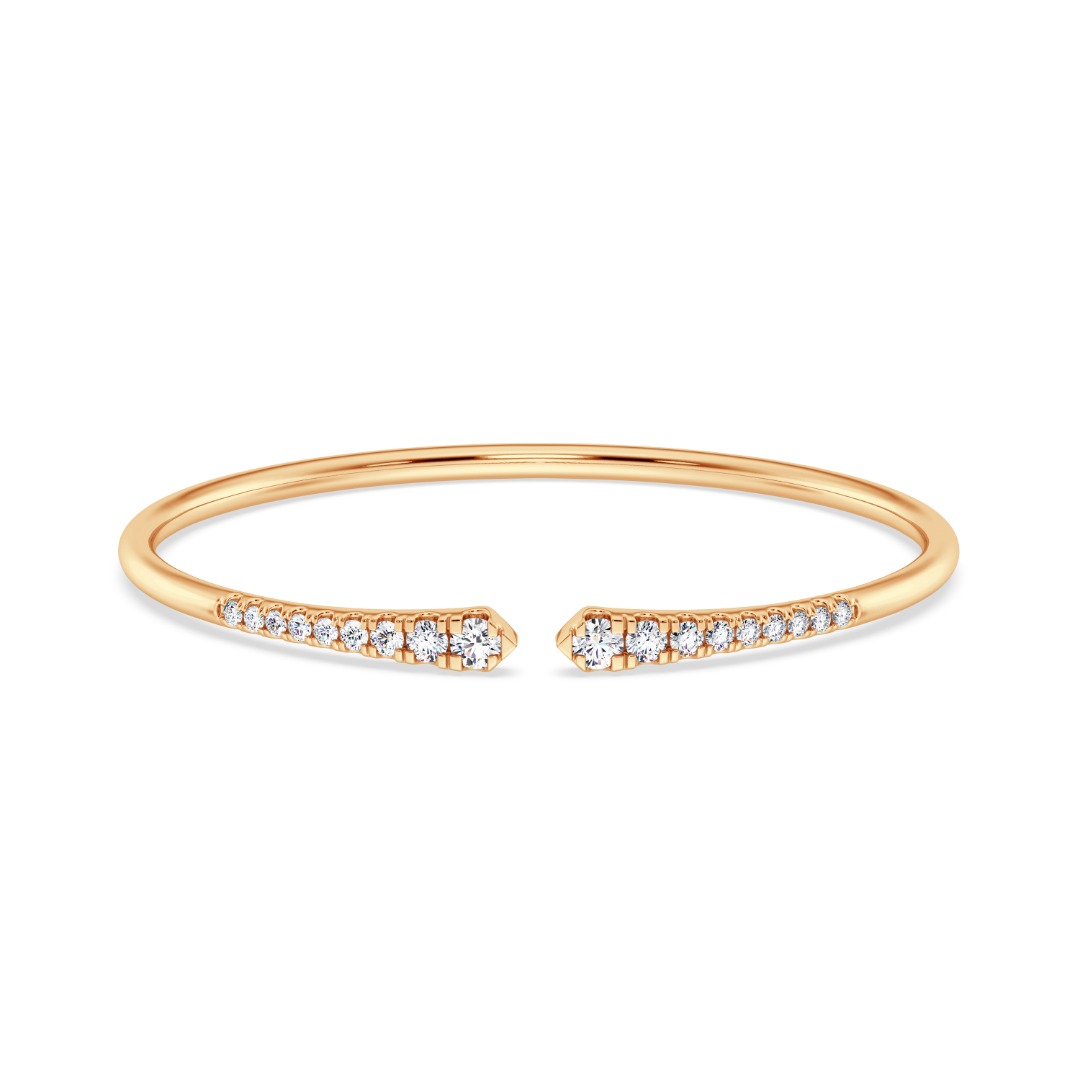Open Cuff Diamond Bracelet-14K Yellow Gold