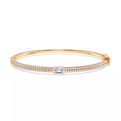 Double Row Emerald Diamond Bangle