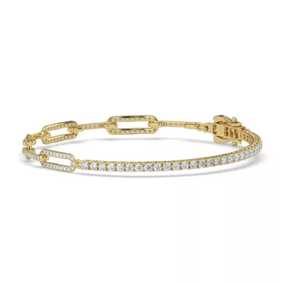 Pavé Paperclip & Tennis Lab Diamond Bracelet